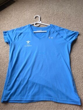 Under Armour Women's Light Blue V-Neck Performance Tee